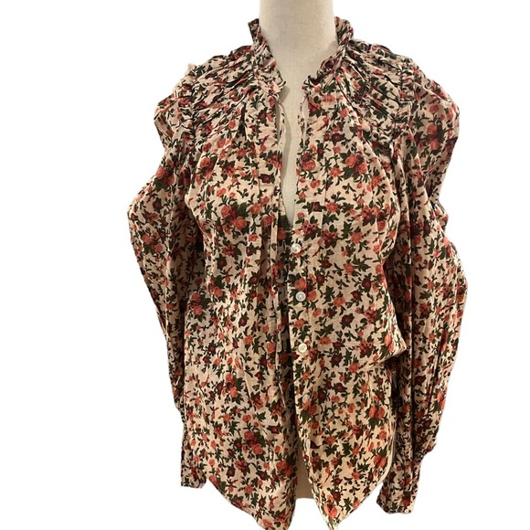 NWT Free People Floral Button-down - Picture 2 of 3